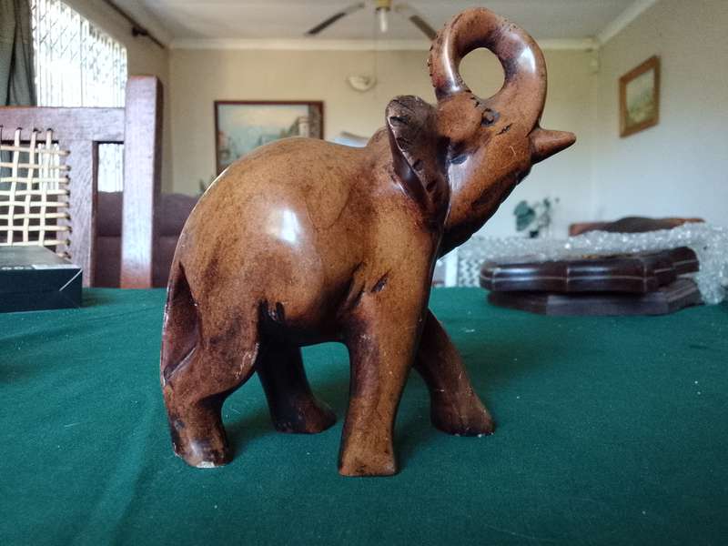 Elephant sculture made out of stone