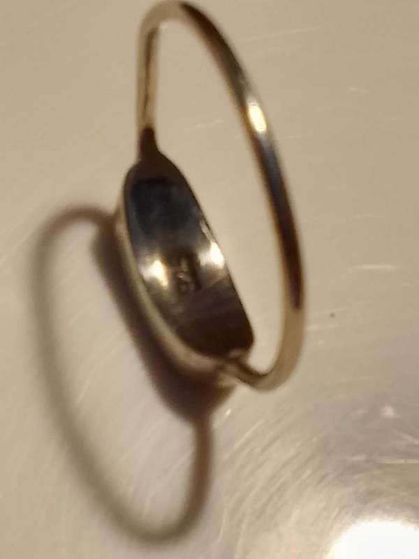 Sterling silver ring with white stone
