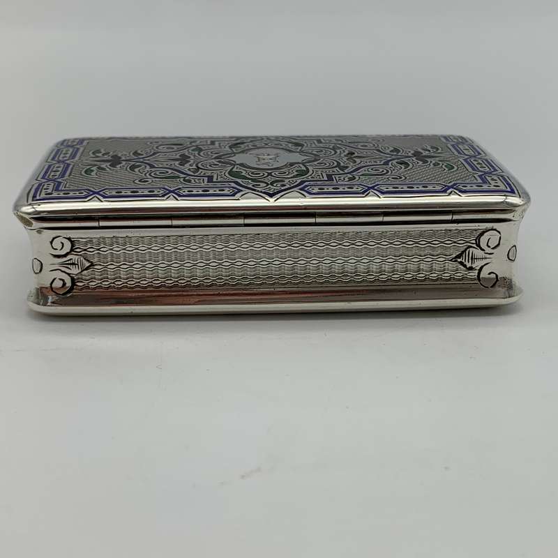 Superb Silver & Enamel French Antique Snuff Box (Claude D. Roussel)
