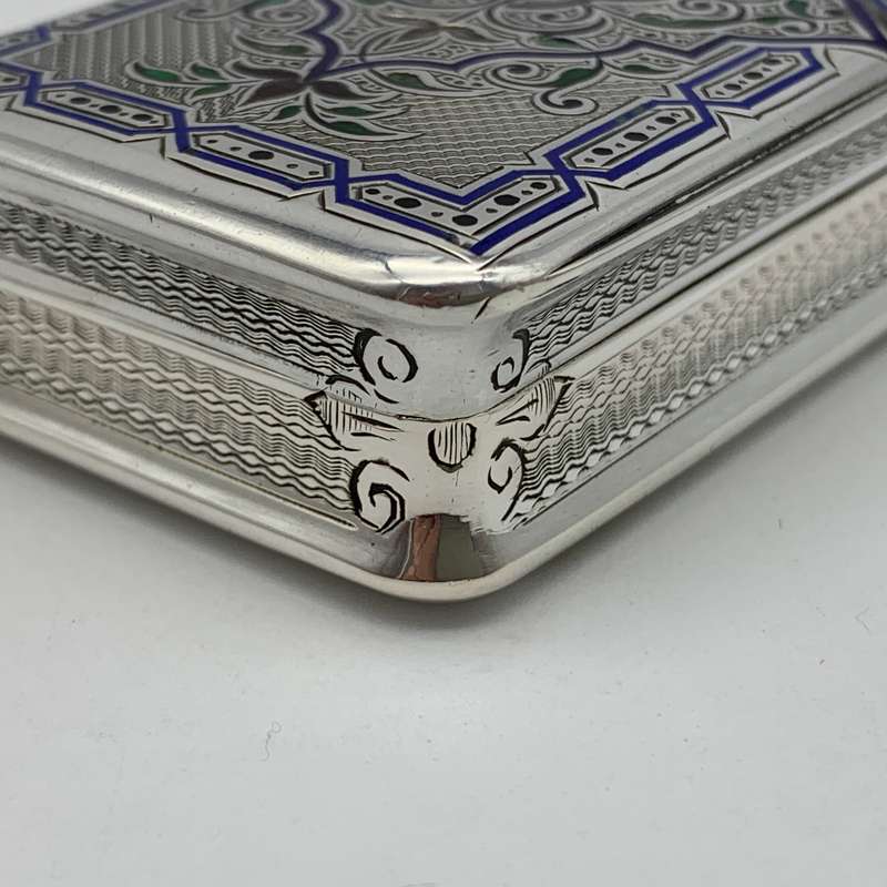 Superb Silver & Enamel French Antique Snuff Box (Claude D. Roussel)