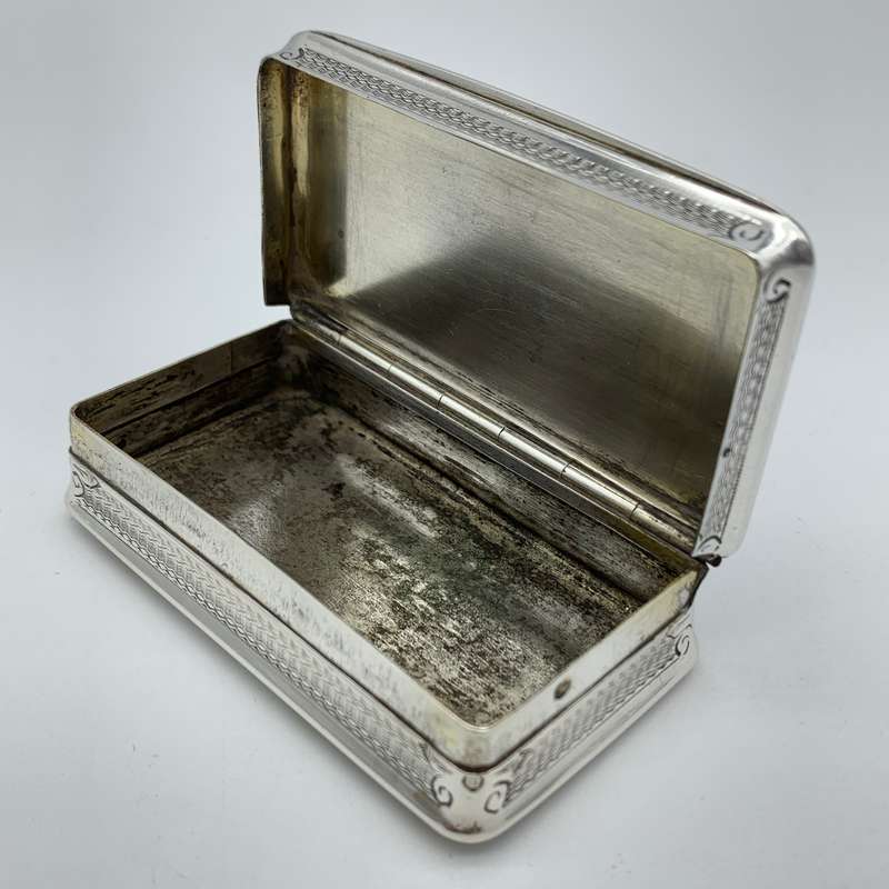 Superb Silver & Enamel French Antique Snuff Box (Claude D. Roussel)