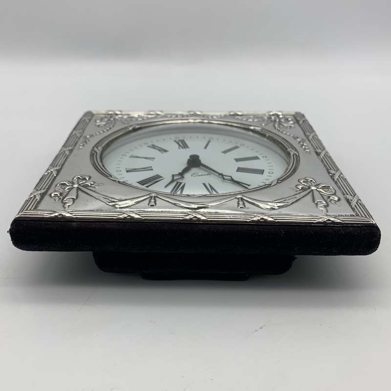 Lovely Vintage Sterling Silver Table Clock
