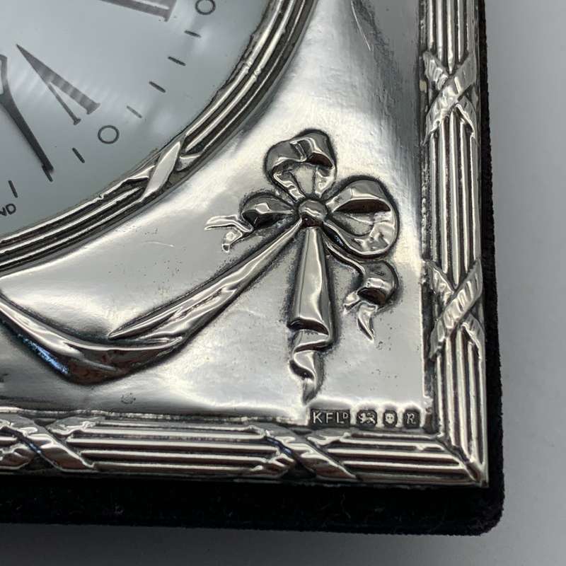 Lovely Vintage Sterling Silver Table Clock