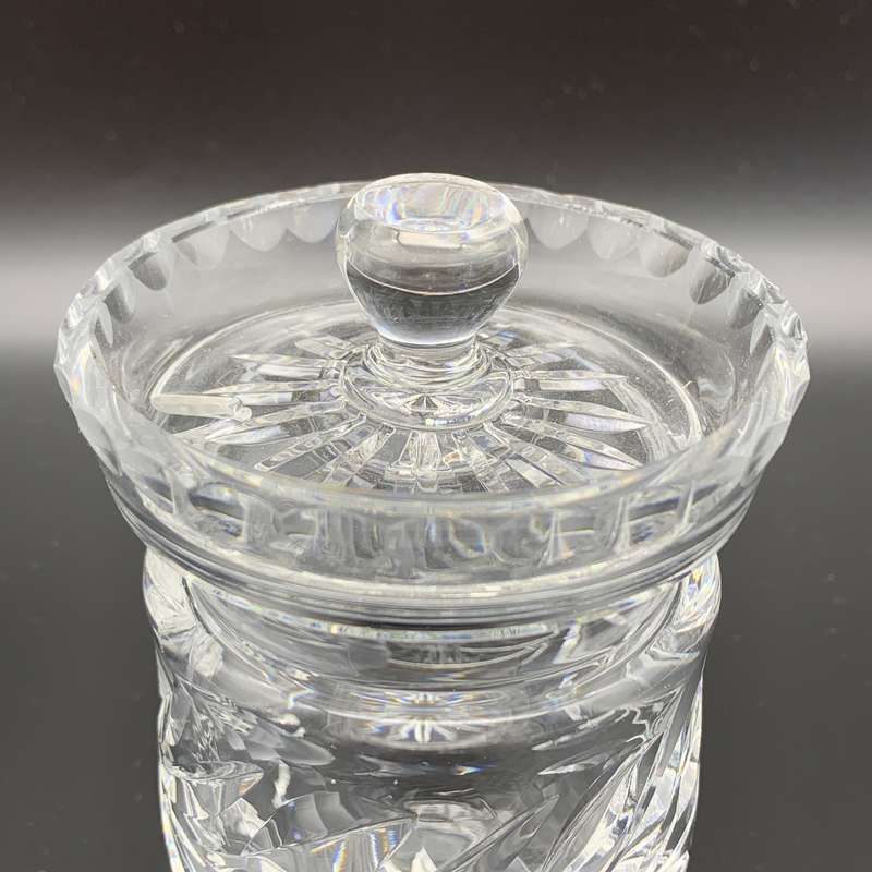 Crystal 1950/60's 'Rose-Cut' Jam or Honey Jar & Lid