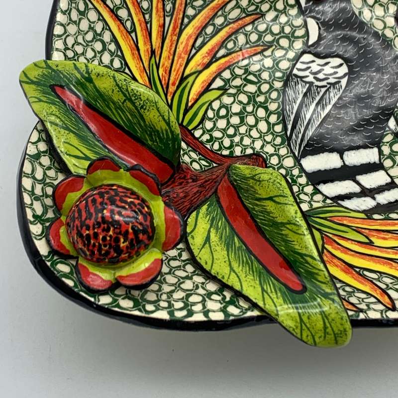 Hand Painted Ardmore Ceramic 'Bird & Floral' Bowl