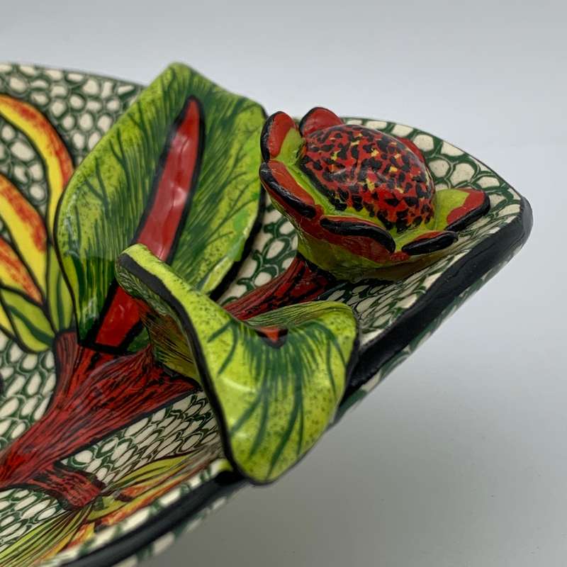 Hand Painted Ardmore Ceramic 'Bird & Floral' Bowl