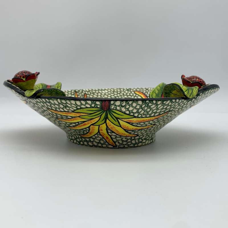 Hand Painted Ardmore Ceramic 'Bird & Floral' Bowl