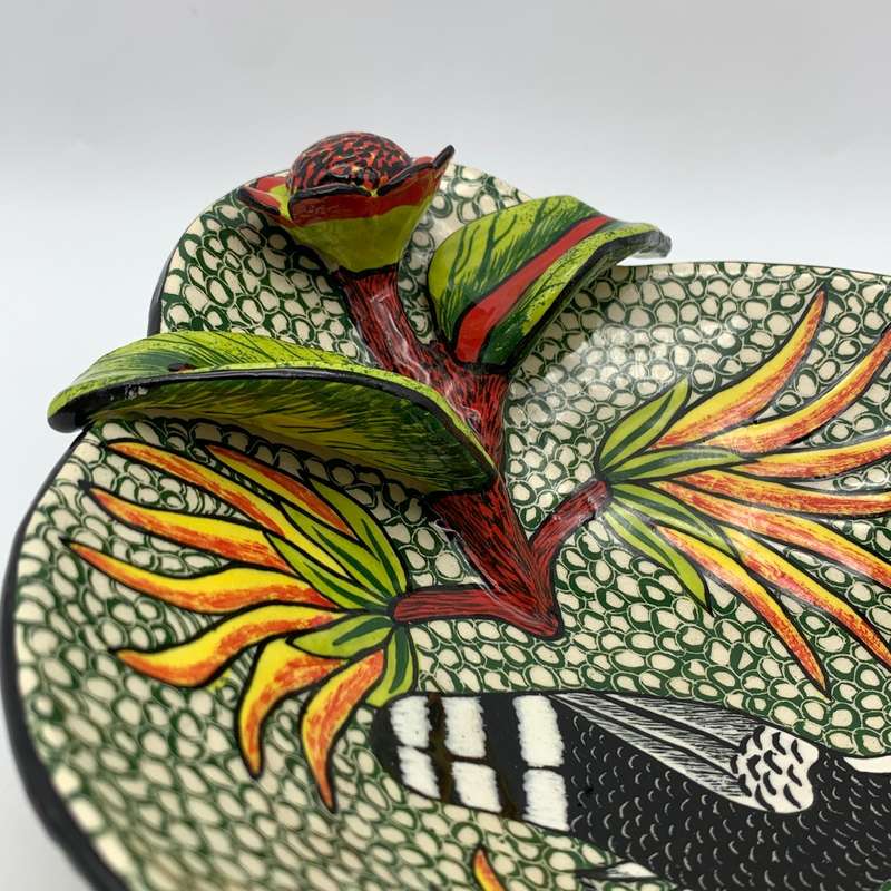 Hand Painted Ardmore Ceramic 'Bird & Floral' Bowl