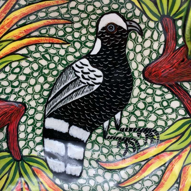 Hand Painted Ardmore Ceramic 'Bird & Floral' Bowl