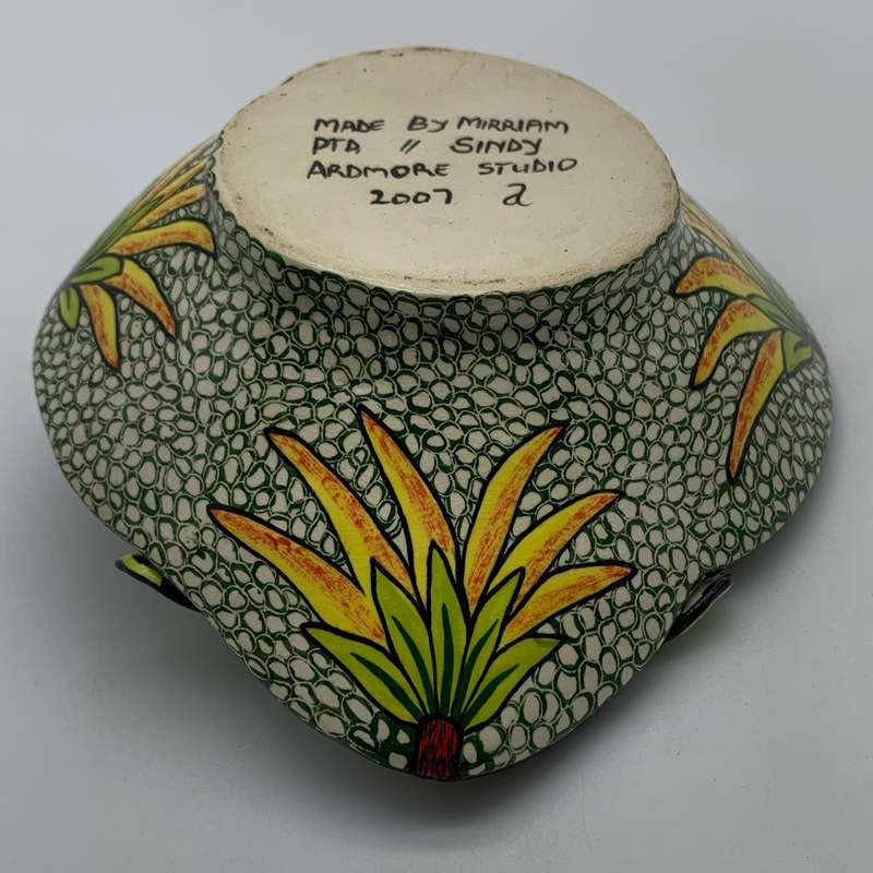 Hand Painted Ardmore Ceramic 'Bird & Floral' Bowl