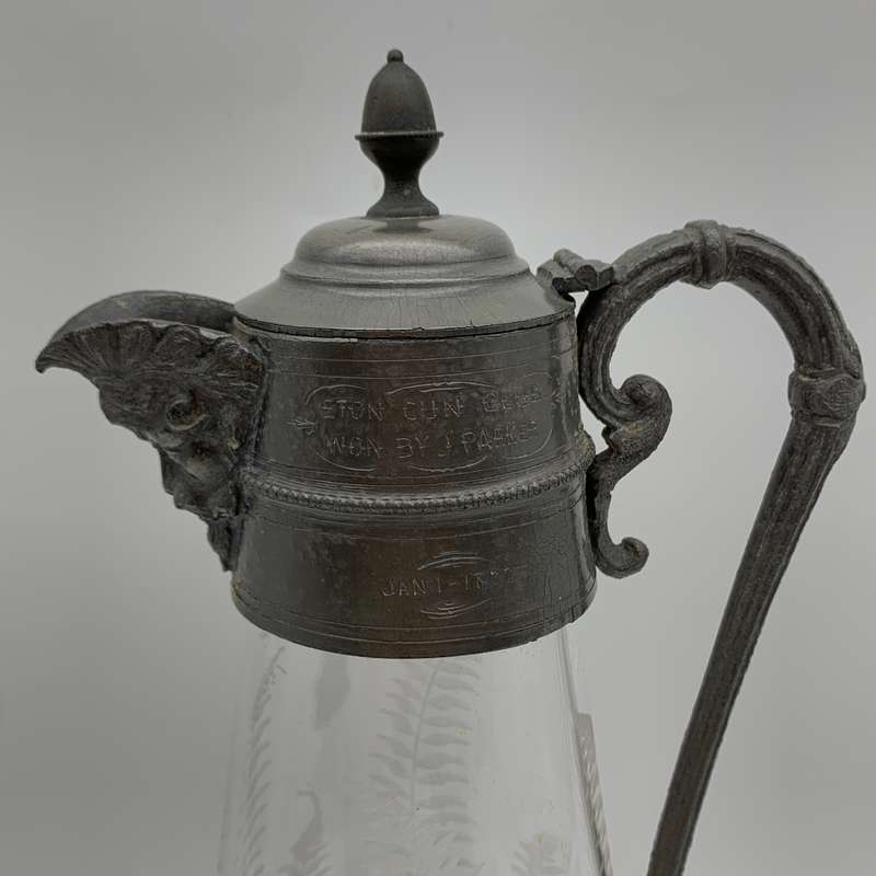 Victorian Cut-Glass Claret Jug (Eton Gun Club - 1877)