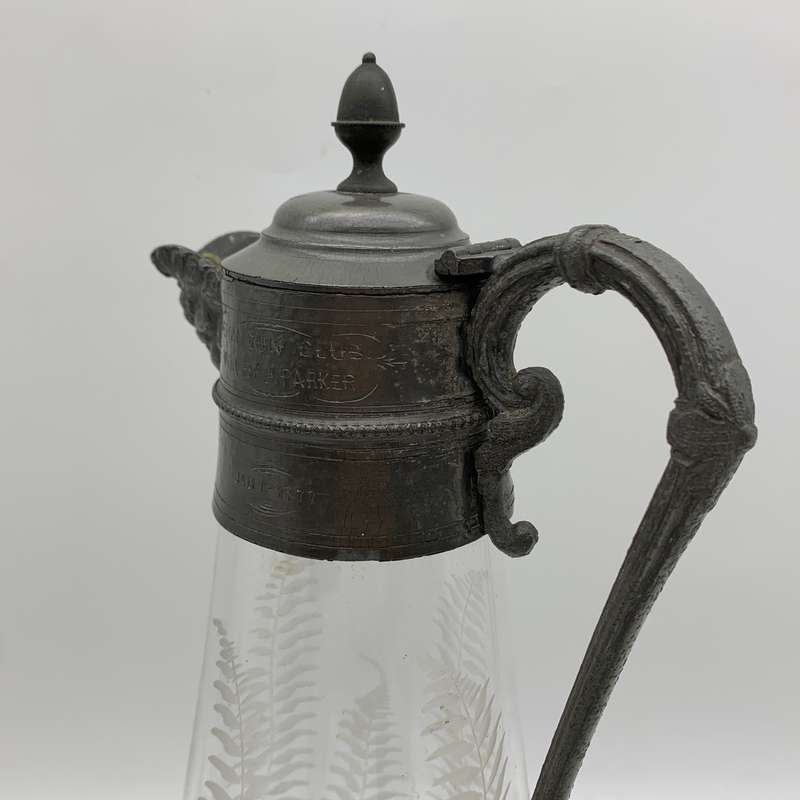 Victorian Cut-Glass Claret Jug (Eton Gun Club - 1877)