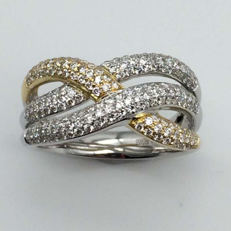 18ct Solid Gold and Diamond Dress Ring (V. R93 590)