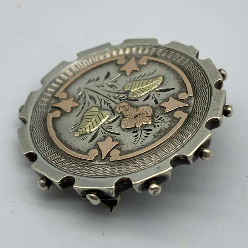 Victorian Silver & Gold Sweetheart Brooch (1889)
