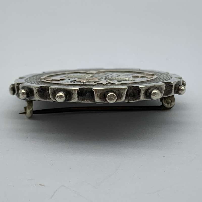 Victorian Silver & Gold Sweetheart Brooch (1889)