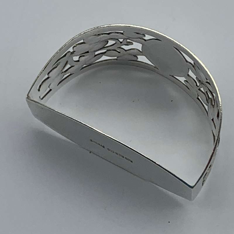 Antique Solid Silver Shamrock Napkin Ring