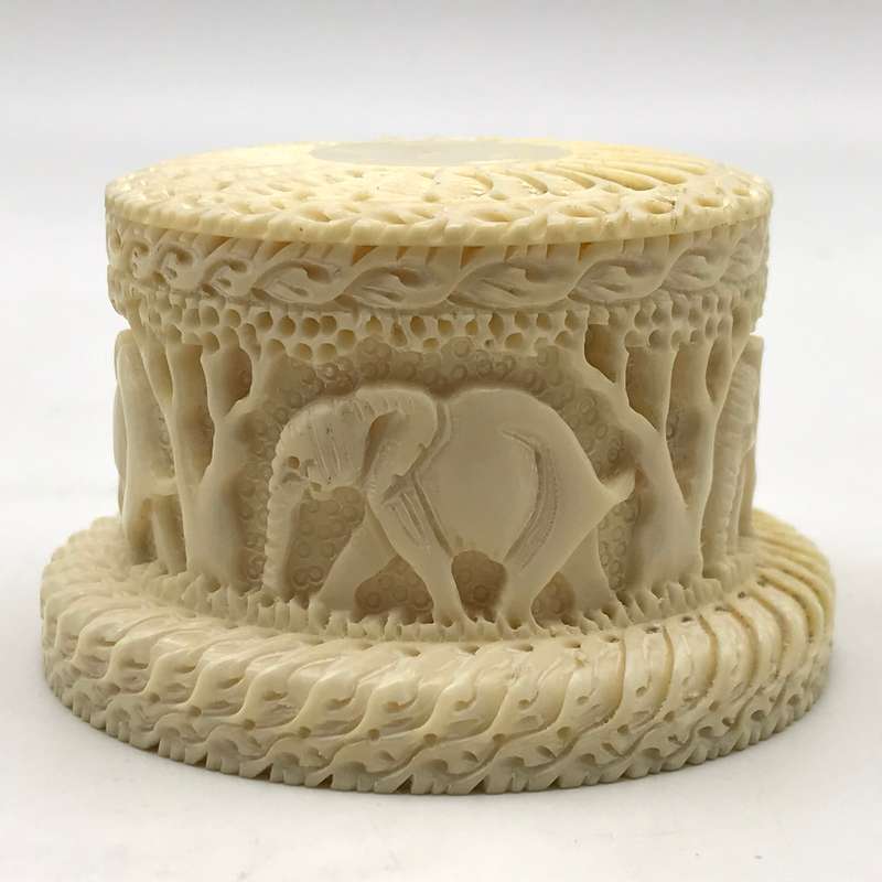 Antique Hand-Carved 'Bone' Lidded Box