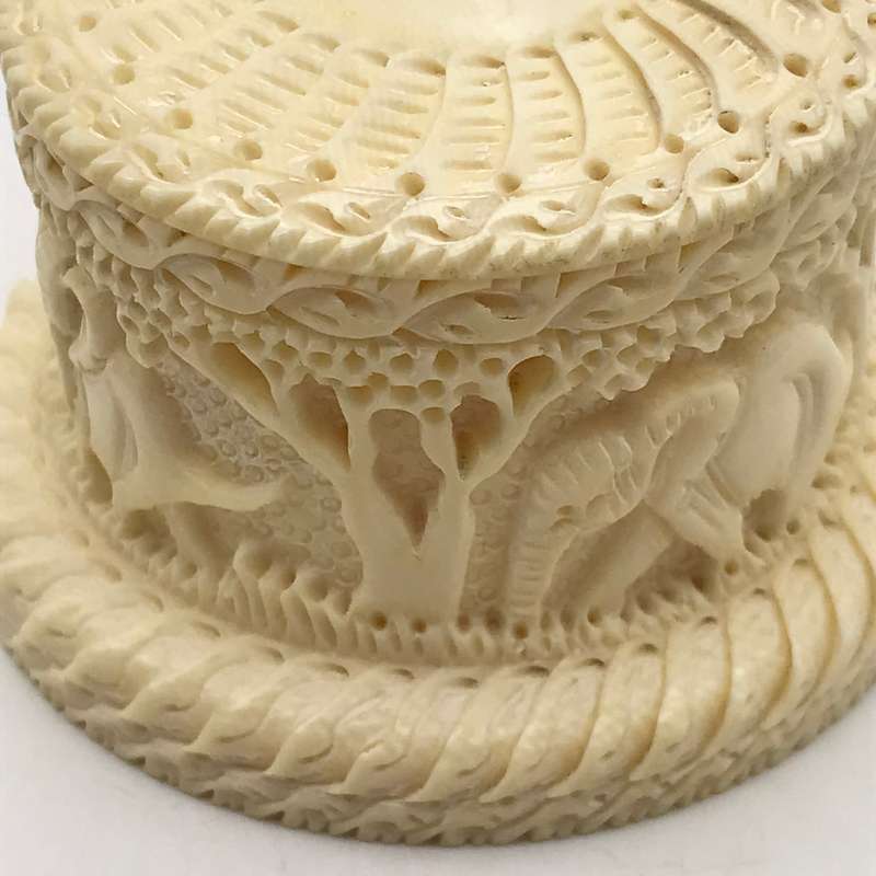 Antique Hand-Carved 'Bone' Lidded Box