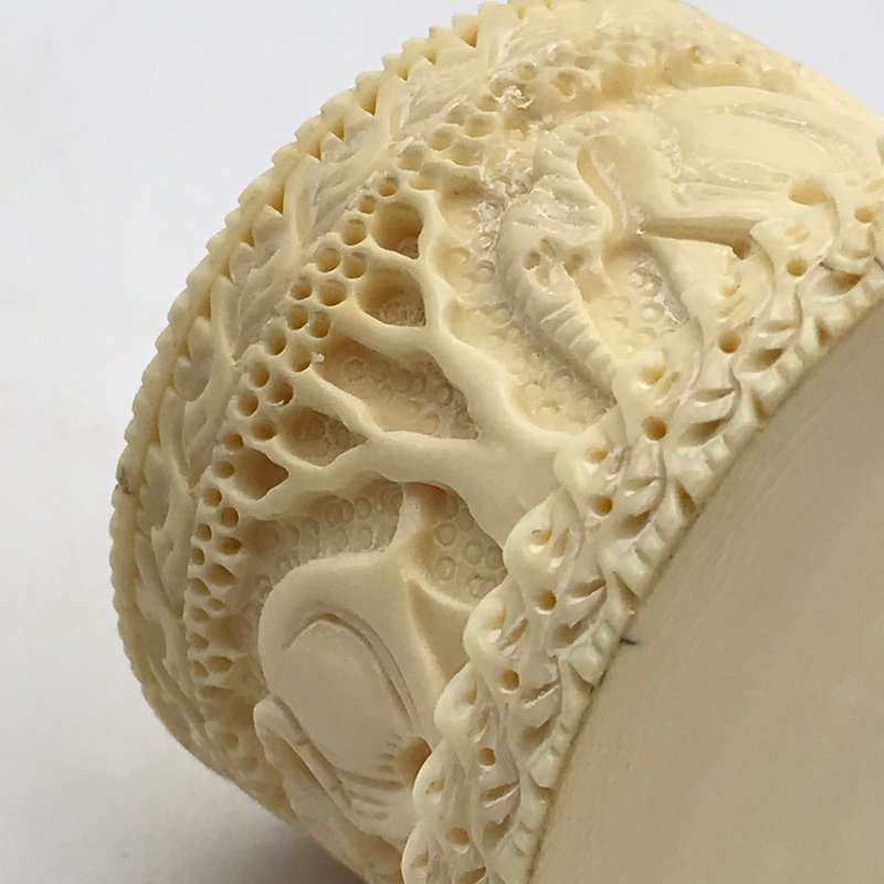 Antique Hand-Carved 'Bone' Lidded Box