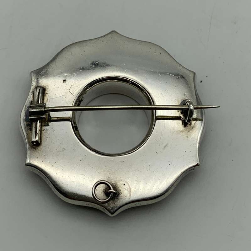 Antique Scottish Silver & Malachite Brooch/Pendant