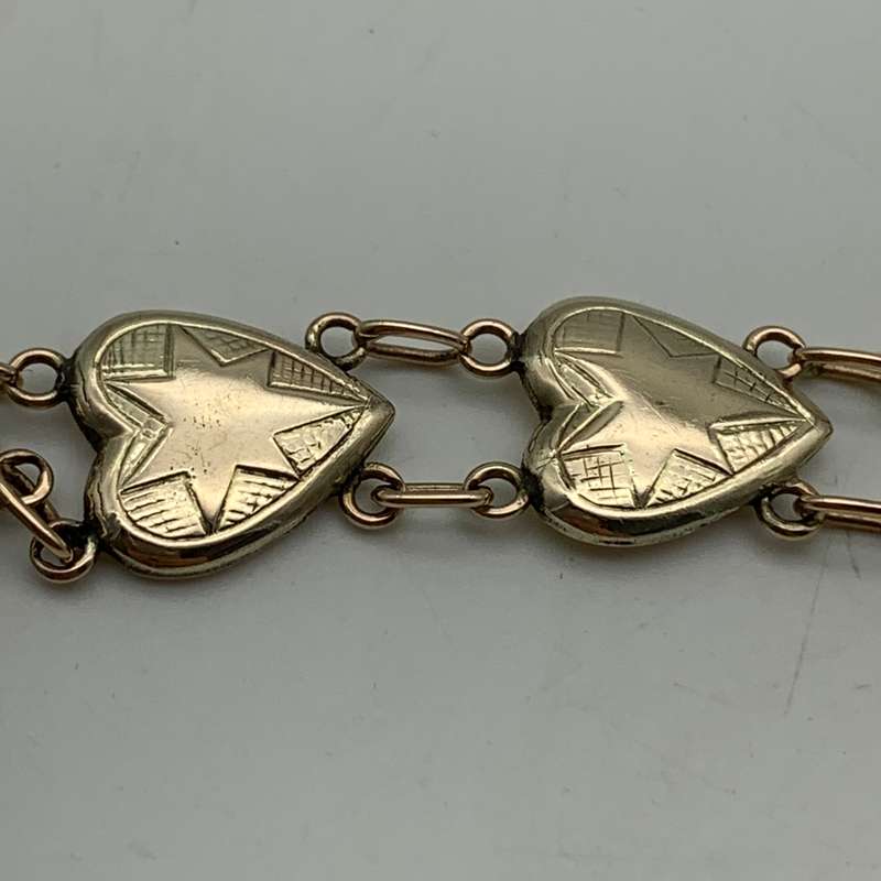 Early 9ct Rose Gold 'Heart Link' Bracelet
