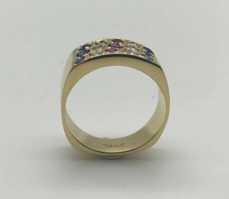 18ct Diamond Ruby & Sapphire Ring (V. R46 220)