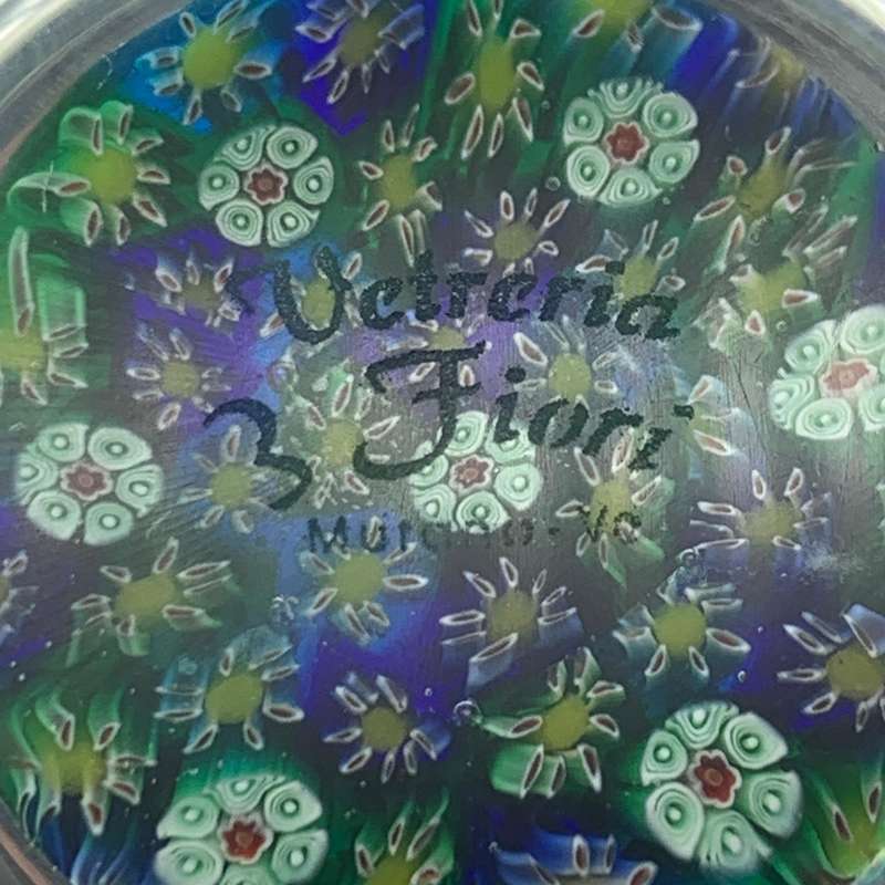 Murano 'Vetreria 3 Fiori' Glass Paperweight (Signed)