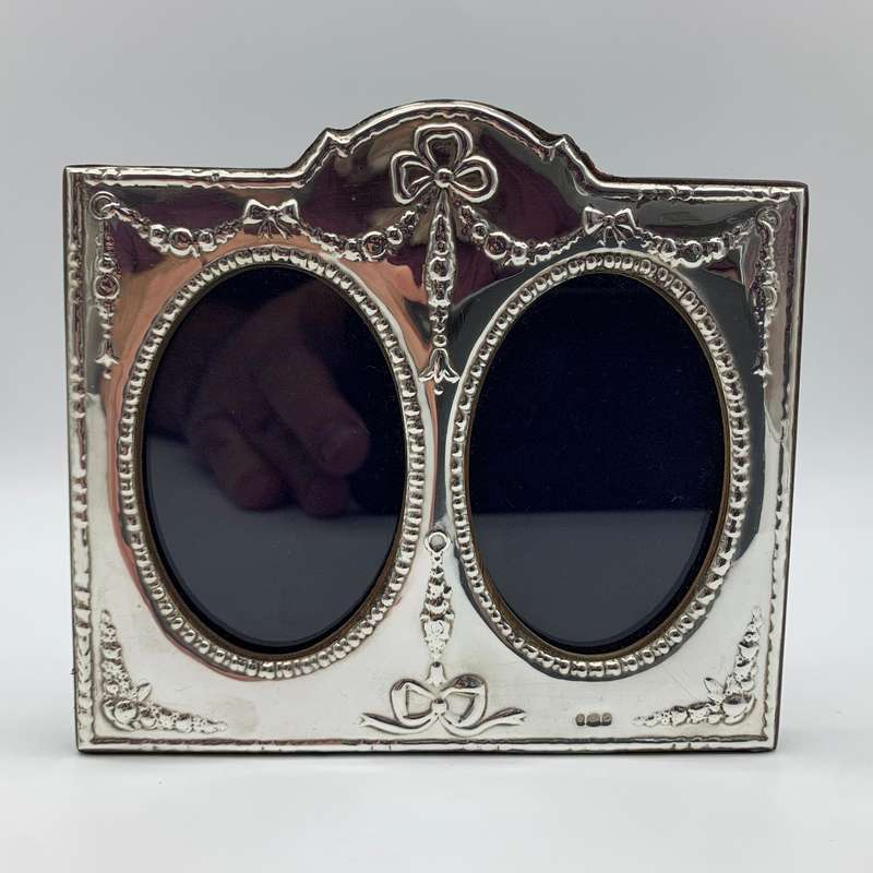 Attractive Solid Silver 'Double' Photo Frame