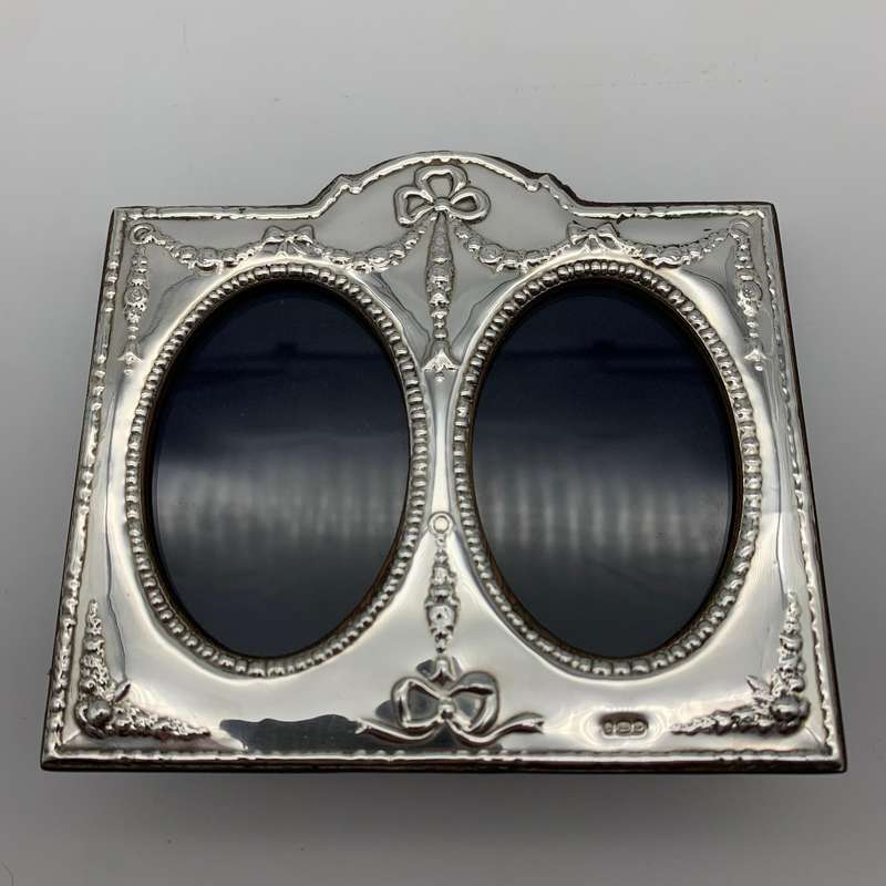 Attractive Solid Silver 'Double' Photo Frame