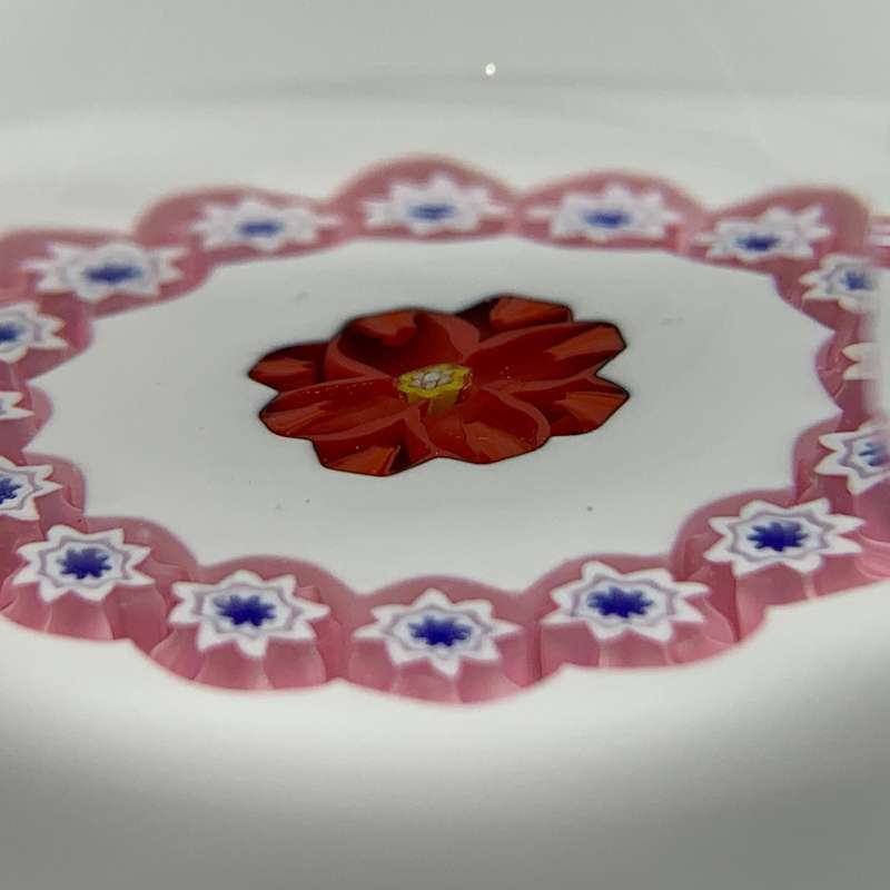 Vintage Caithness 'Miniature Rose' Glass Paperweight