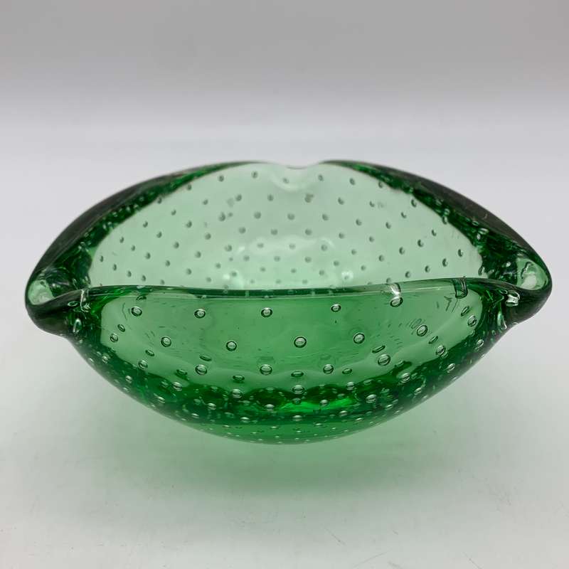 Vintage Green Murano Glass Ashtray
