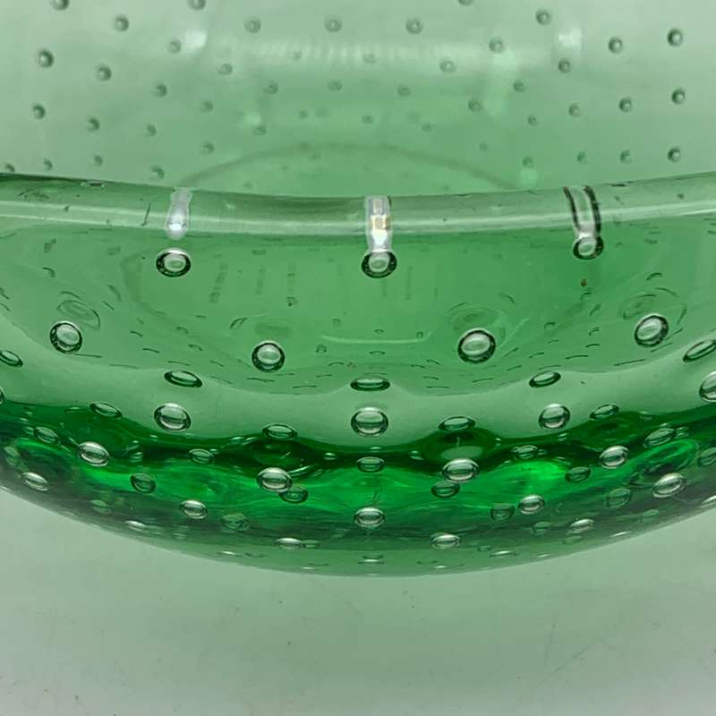 Vintage Green Murano Glass Ashtray