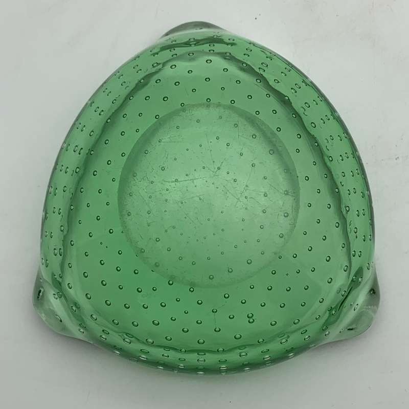 Vintage Green Murano Glass Ashtray