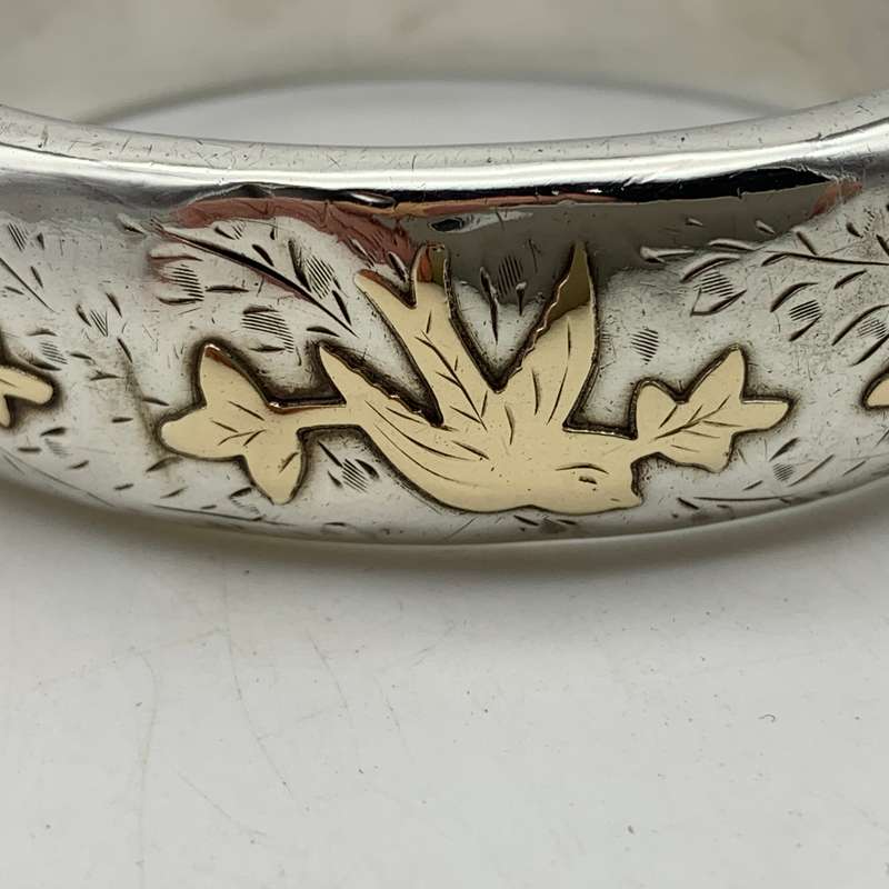 Early Sterling Silver & Gold Bangle (Chester 1958)