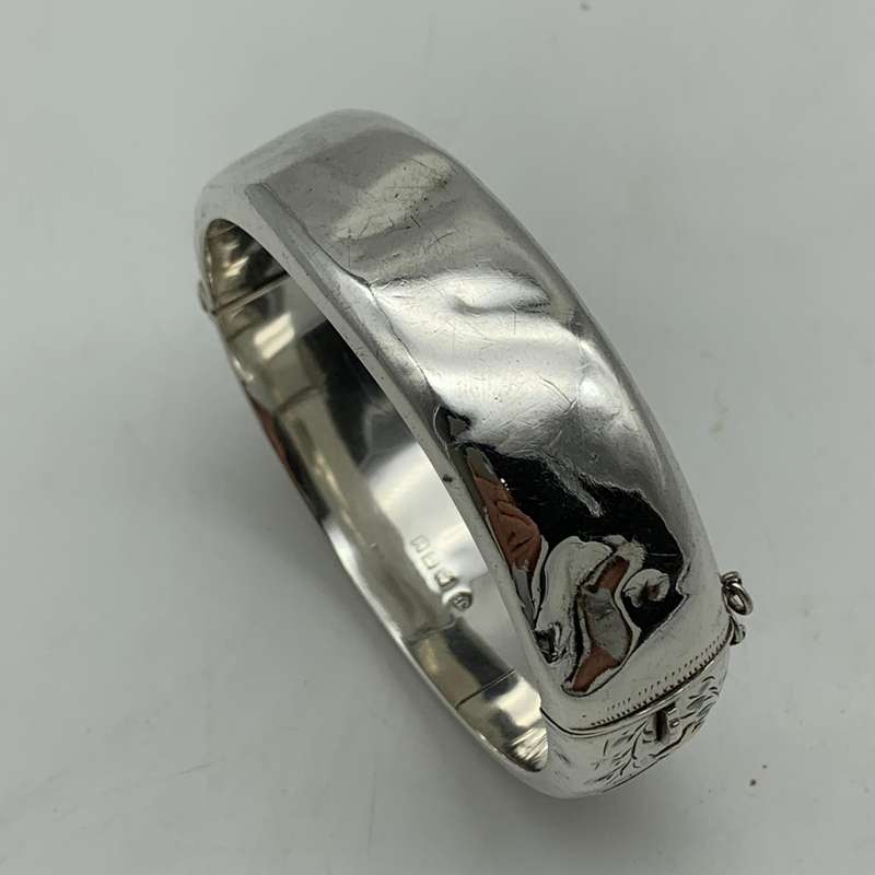 Early Sterling Silver & Gold Bangle (Chester 1958)