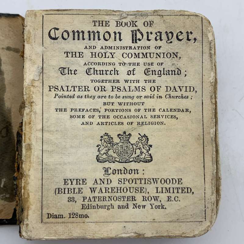 Antique Miniature Silver Fronted 'Common Prayer' Book (1908)
