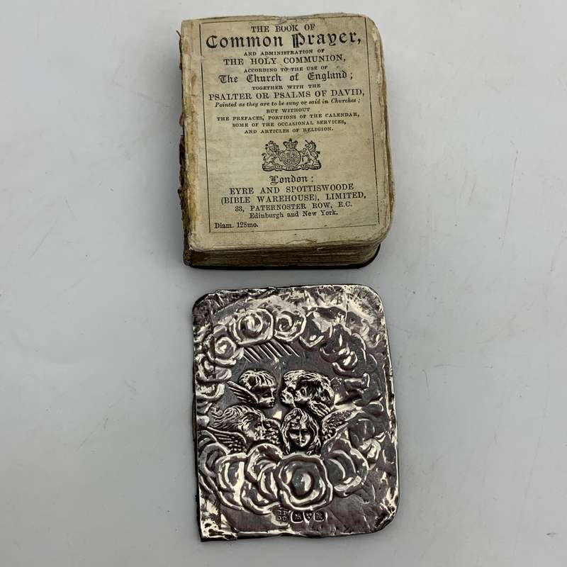 Antique Miniature Silver Fronted 'Common Prayer' Book (1908)
