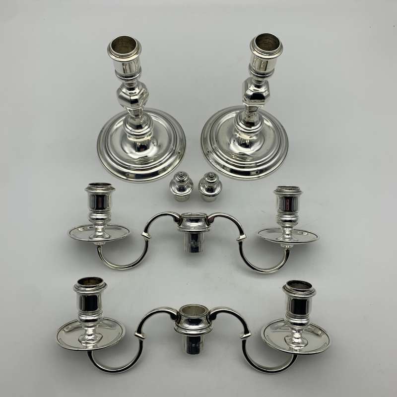 Pair of Solid Silver Candelabra (Garrard & Co) (1,35kg)