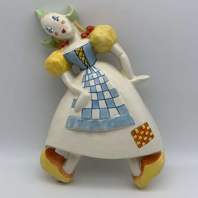 Art Deco Crown Devon' Nursery Wall Plaque (Dutch Girl)