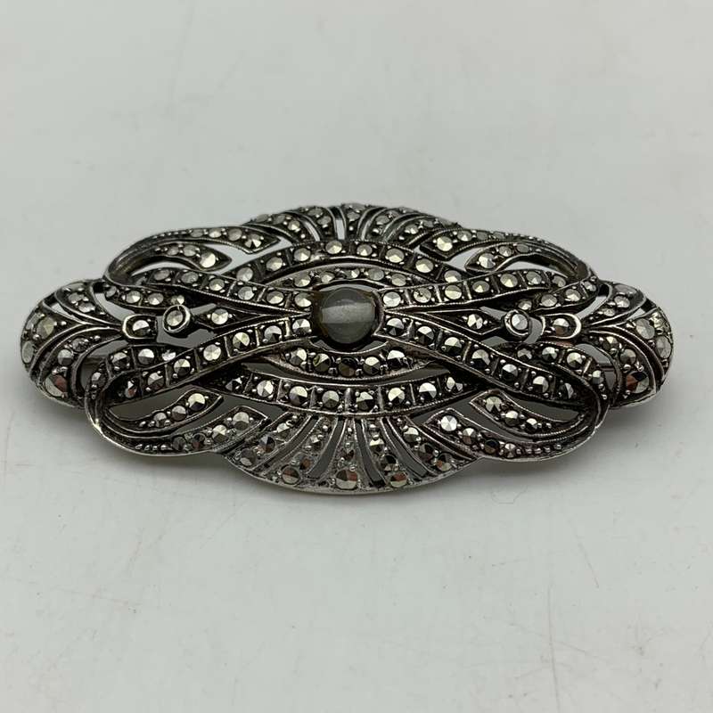 Vintage Silver & Marcasite Brooch