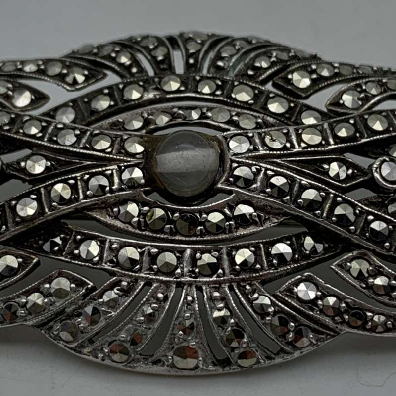 Vintage Silver & Marcasite Brooch