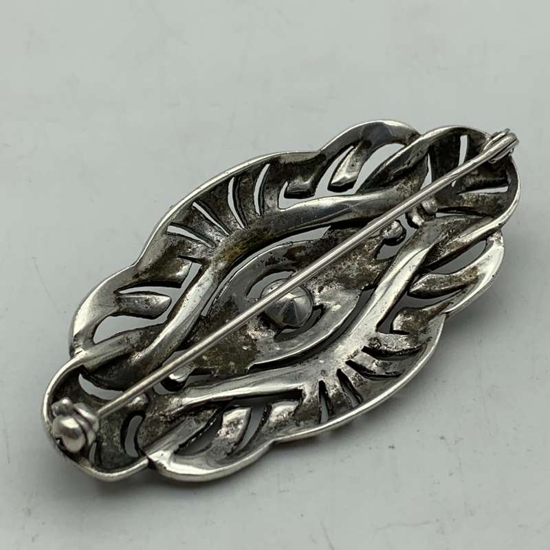 Vintage Silver & Marcasite Brooch