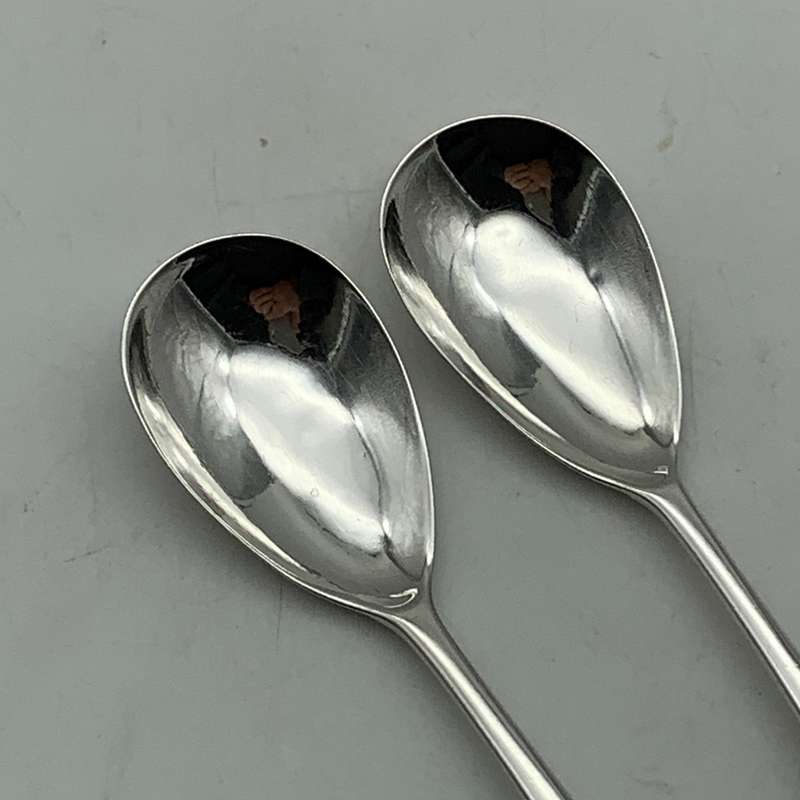 Antique Pair Large Irish Silver Mustard Spoons (1849)