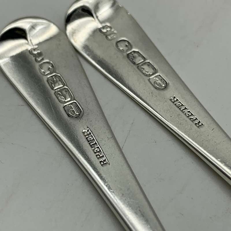 Antique Pair Large Irish Silver Mustard Spoons (1849)