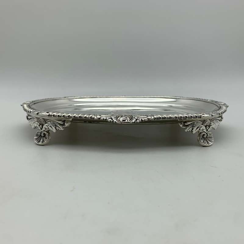 Georgian Silver Card Tray/Teapot Stand (1817)