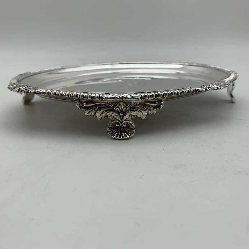 Georgian Silver Card Tray/Teapot Stand (1817)