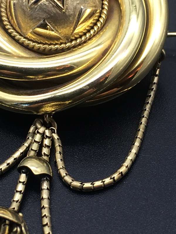 18ct Gold Victorian Mourning Brooch (24g) (V. R109 670))