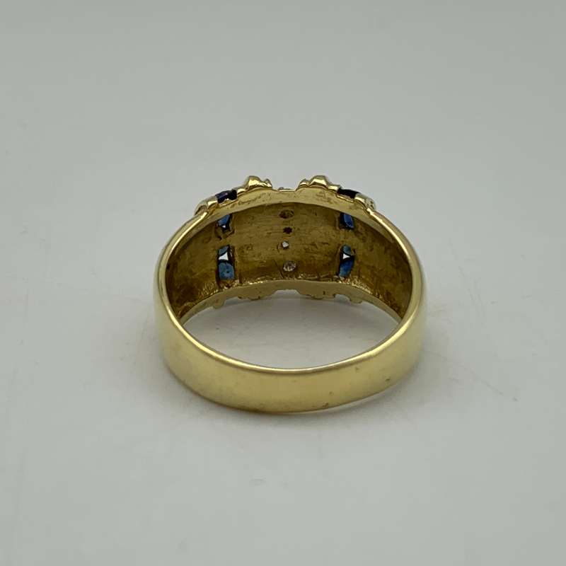 18ct Gold Diamond & Sapphire Ring