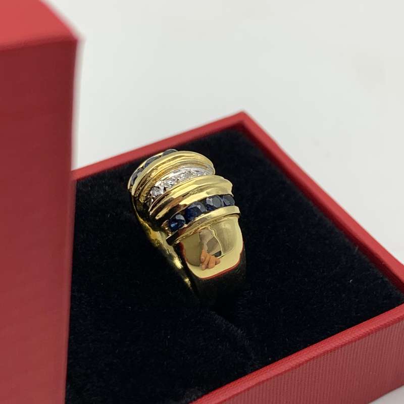18ct Gold Diamond & Sapphire Ring