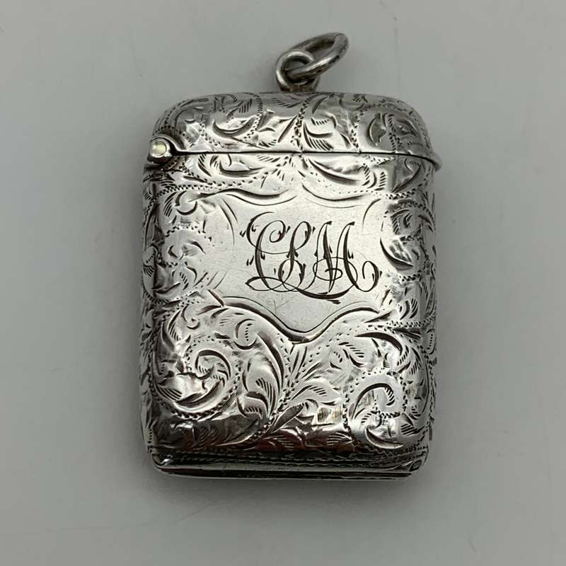 Antique Combined Silver Vesta Case with Hidden Photo Frame
